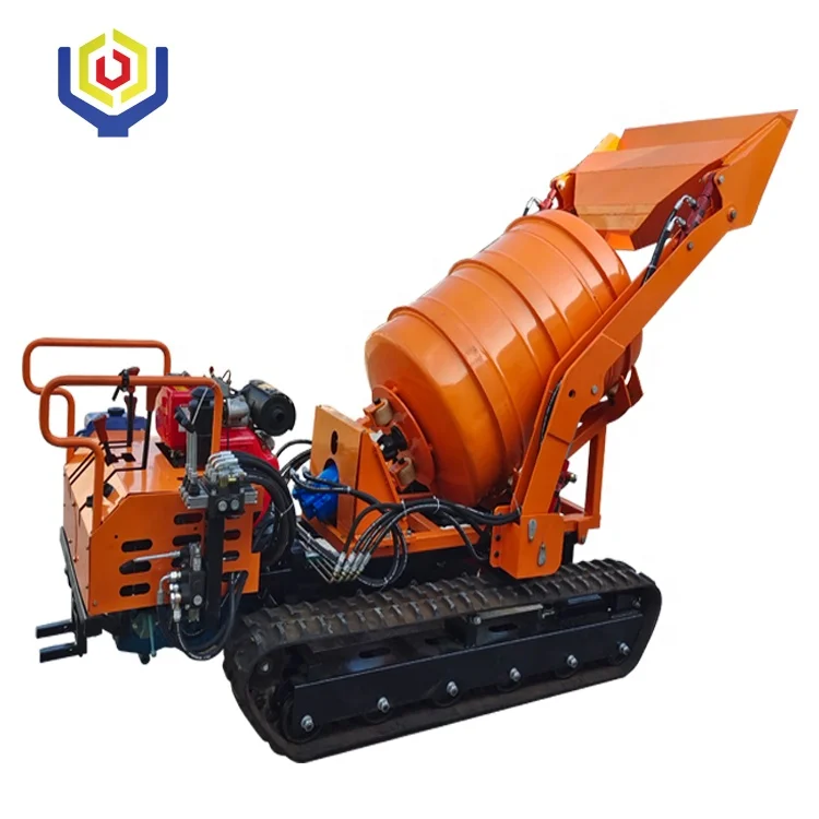Mini crawler type cement concrete mixer mortar mixing machine