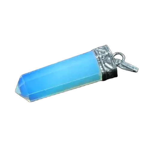 WHOLESALE NATURAL HEALING CRYSTAL OPALITE POINT  PENCIL  PENDANT: GEMSTONE POINT PENCIL CHARMS PENDANT  AGATE