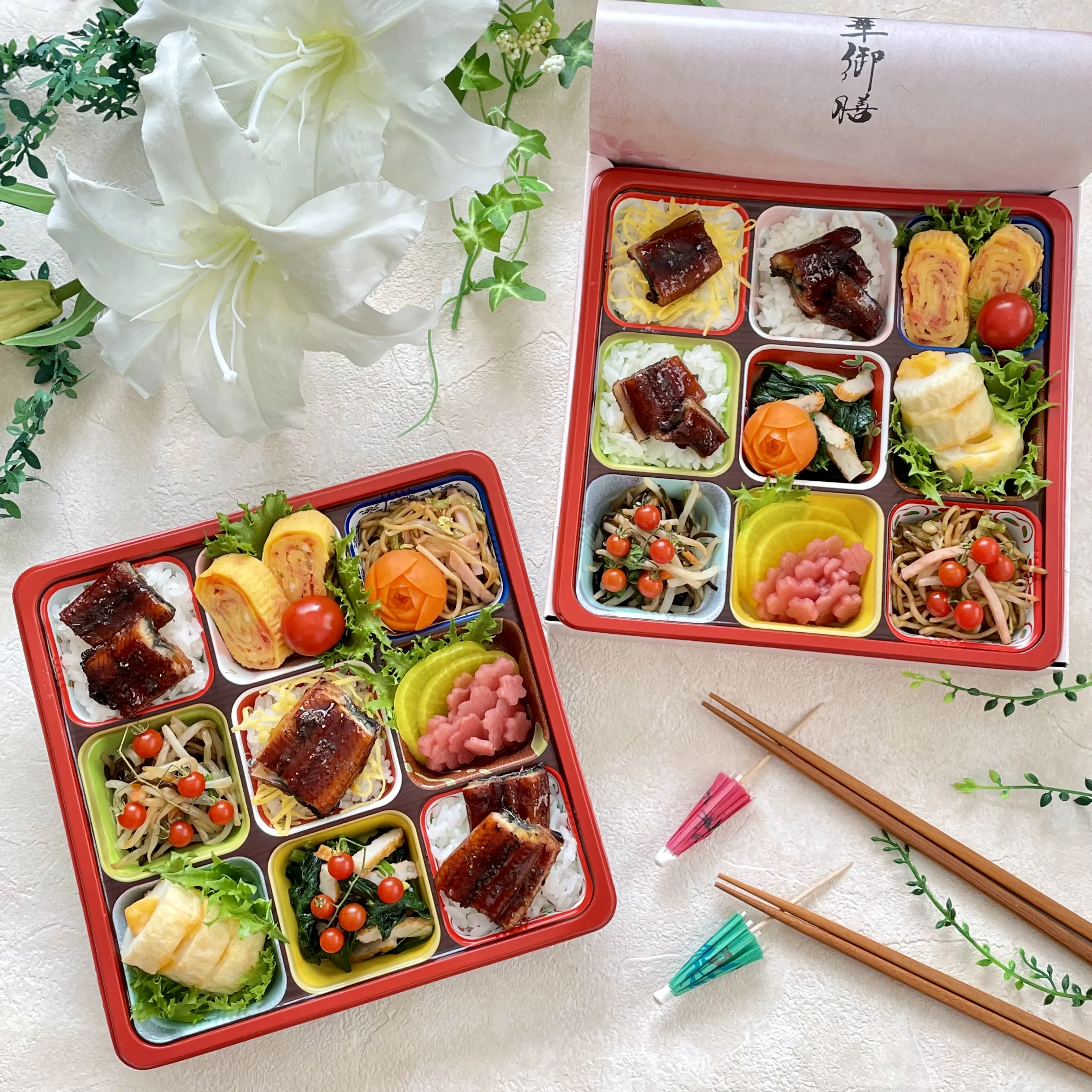 Disposable takeout food containers for sushi to go color Japanese product paper boxes disposable 9 compartment