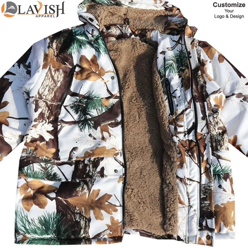 High Quality Winter Snow Bionic Camouflage Suit Waterproof Warm Fleece Hunting Jacket Pants Ghillie Suits Male