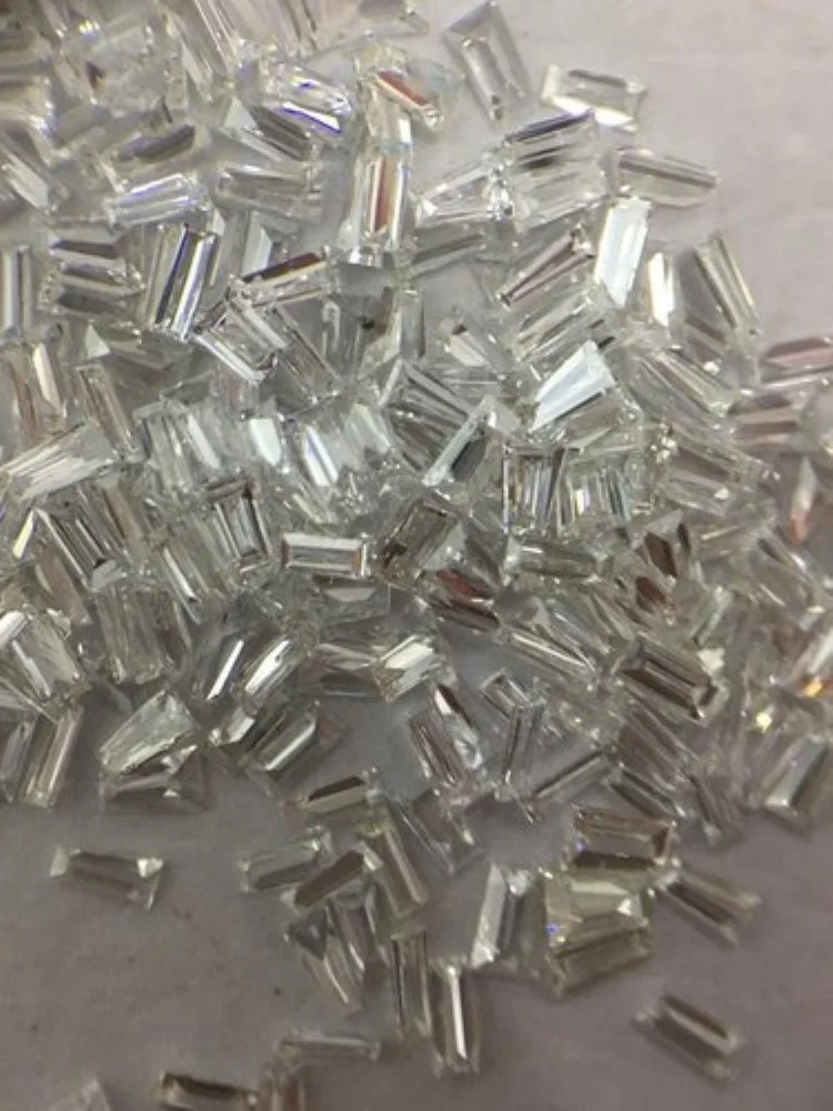 melee sizes wholesale straight baguette step cut D color vvs clarity white loose Women Fine Jewelry Silver Plated