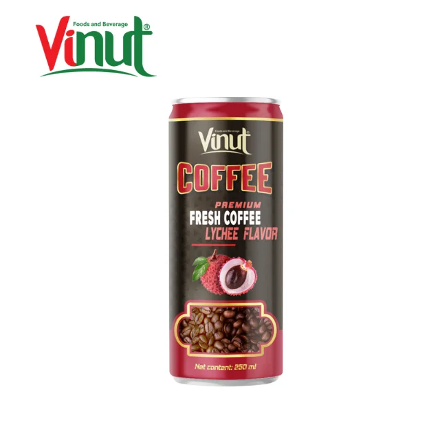 Fresh coffee drink 250ml VINUT Premium Fresh Coffee with Lychee flavor from Viet Nam