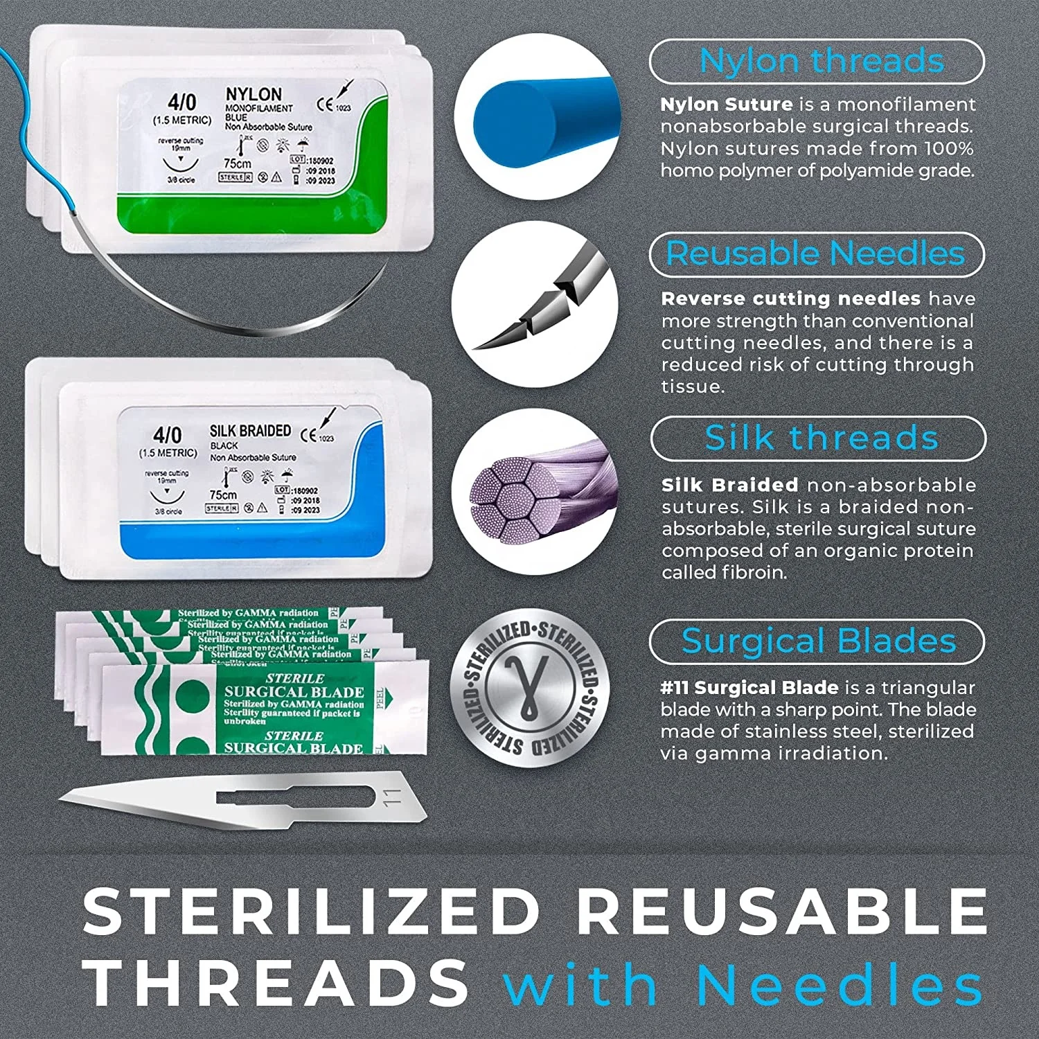 Students Anatomy Biology Dissection Kit With Suture Practice Pad with Needle and Surgical Blade & Instruments