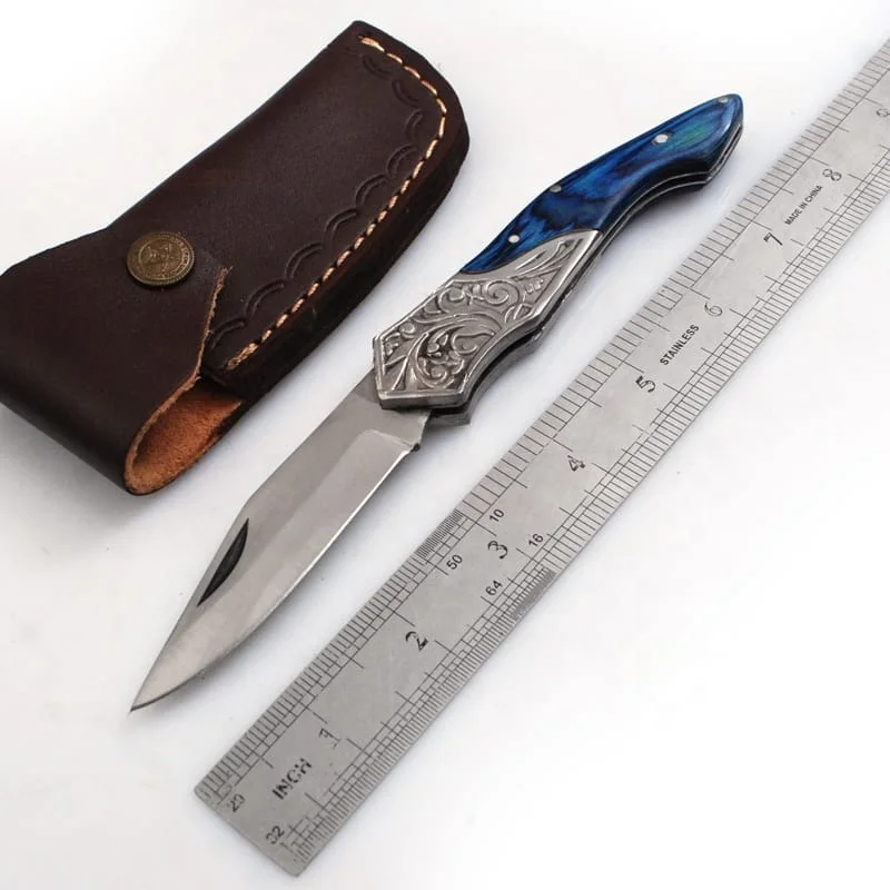 Лидер продаж прямой карманный нож из дамасской стали