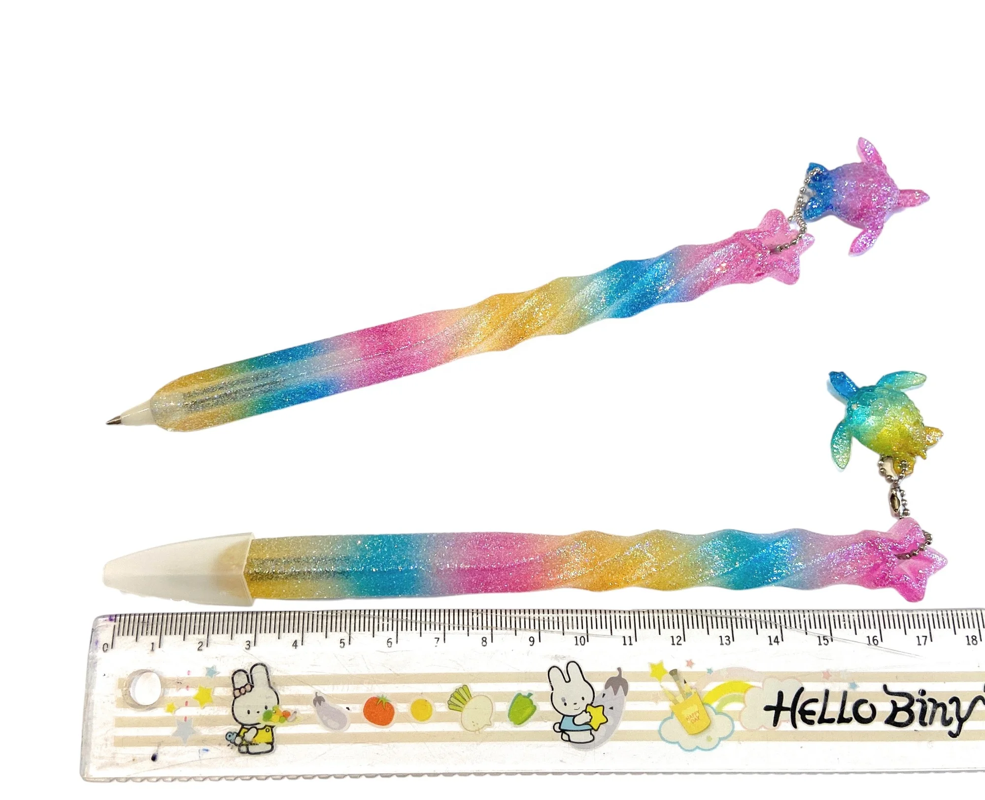 Cute Pens Satin Colored Pens with Glitters School Stationery Kids Gift Smooth Writing Pens