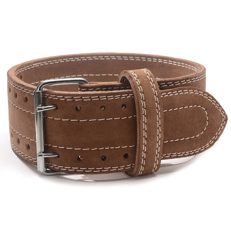 Hot Sell Custom Leather Weightlifting Belt 10mm Cowhide Suede Leather Belt Gym Lower Back Support Powerlfiting Belt Cheap Price