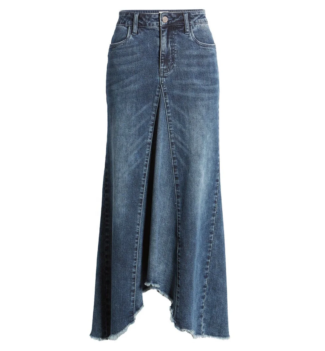 Factory Wholesale Maxi Style Blue Ladies Long Skirt Women Korean Denim High Waist Stretch A Line Long Jeans Skirt