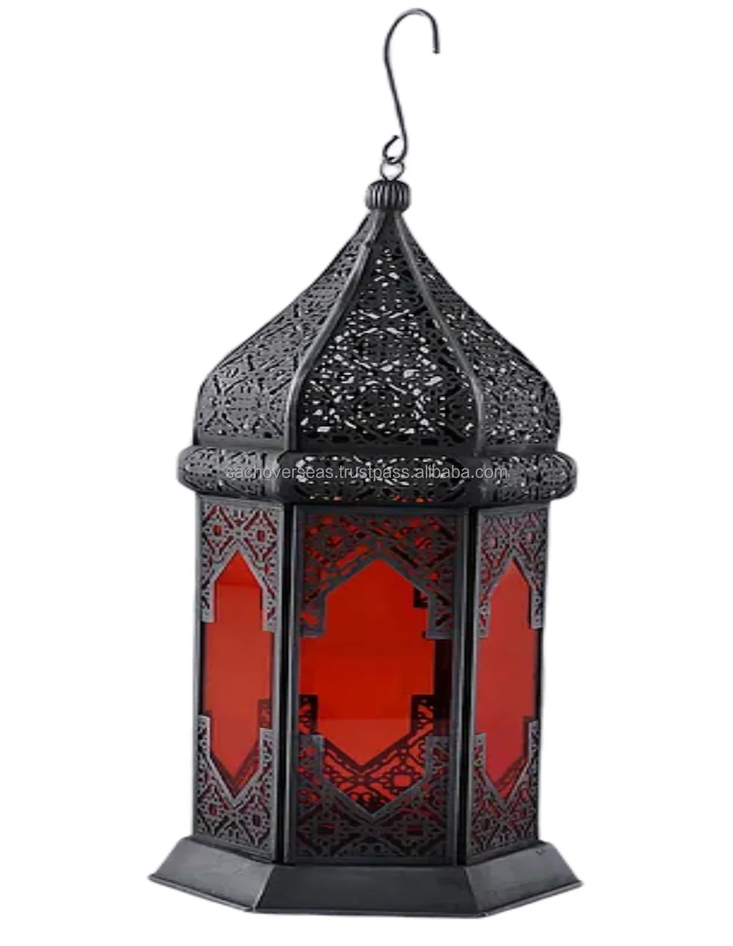 Metal Top Wooden Candle Light Decorative Lantern for Outdoor Dinner Lightning in Beach Resorts