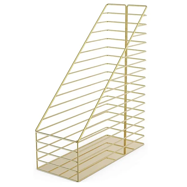 Metal Iron Mesh Wire Office Table Magazine Foldable Rack With Silver Finishing Newest Design Office Document Storage Holder