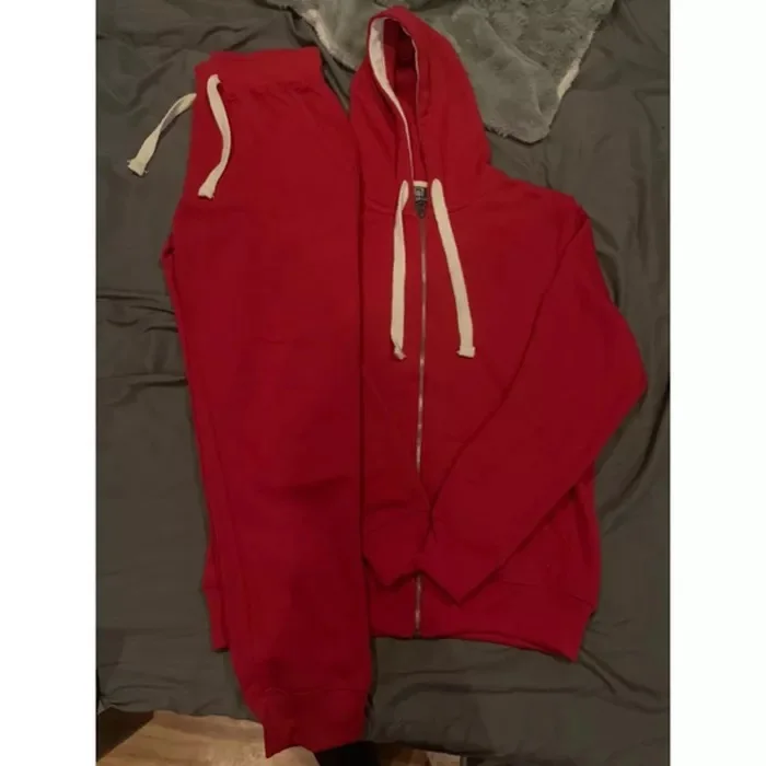 Custom sportswear polo tracksuit hoodie white string long sleeves men tracksuit / jogging suit/ sweatsuit