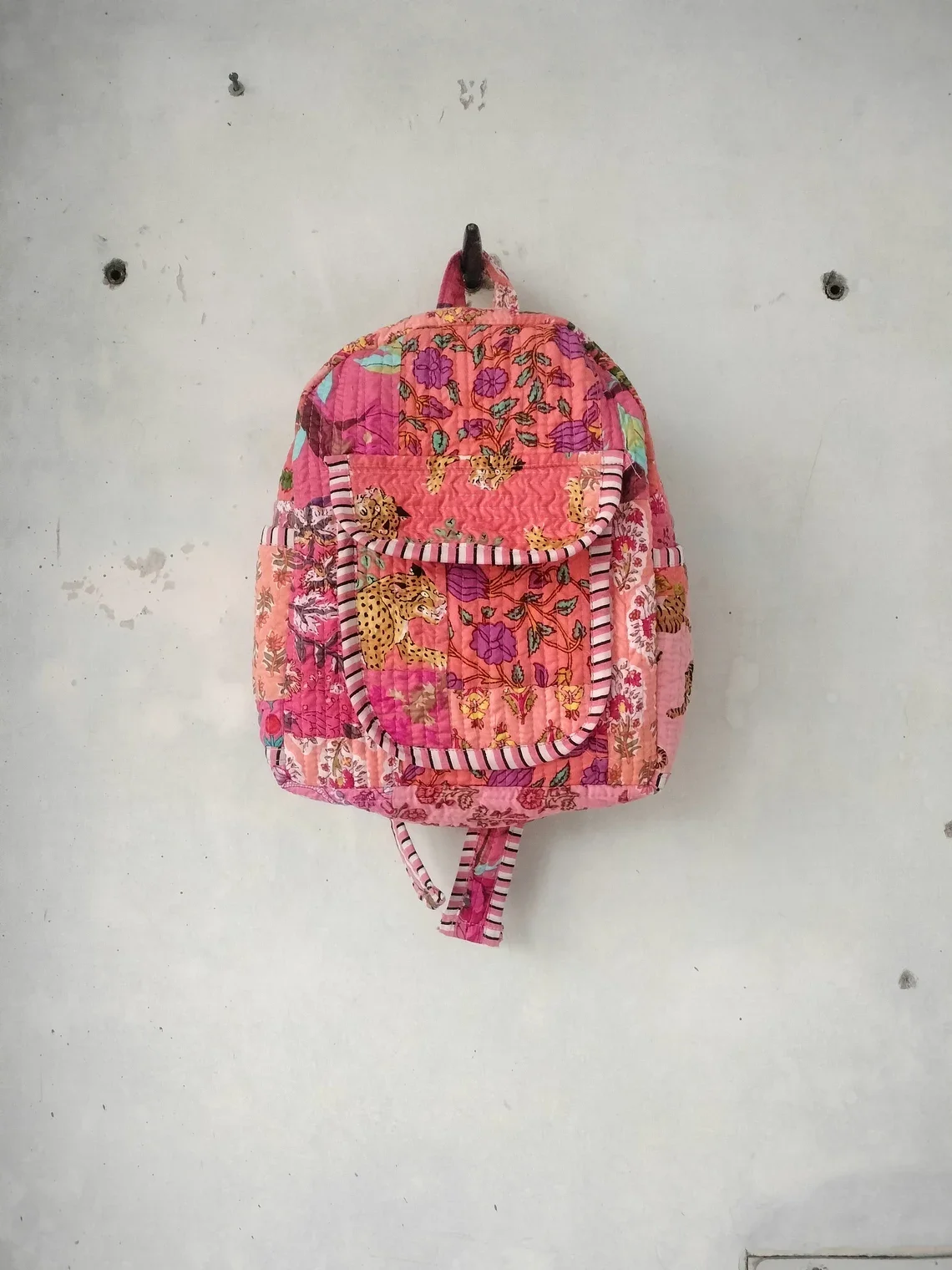 Cotton Quilt Patchwork Design Backpack  Indian Laptop Bag Hand Bohemian Hippie School Backpack For Travelling Bag For Women