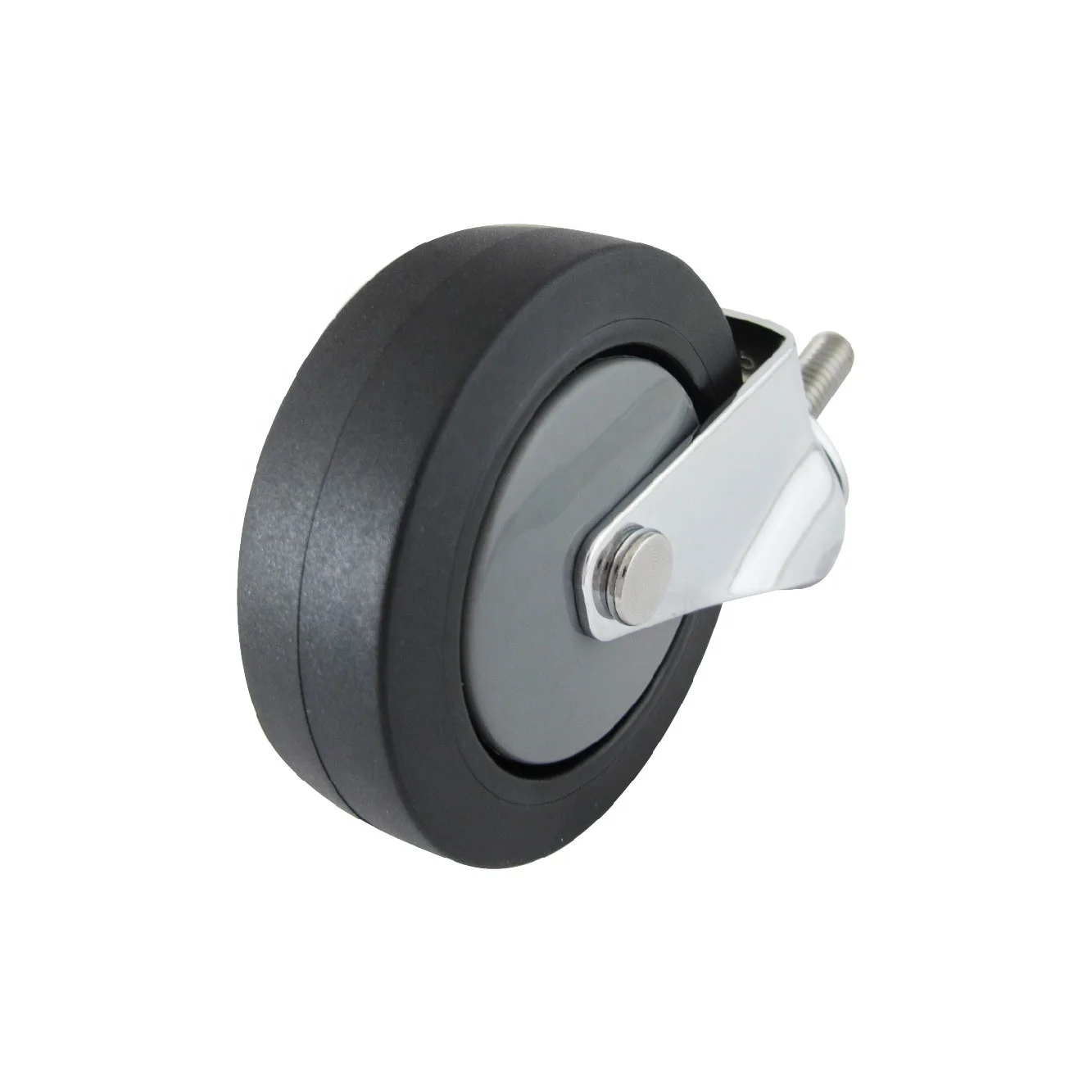 75mm PU Wheels With Steel Chrome Bracket Caster With Bearings