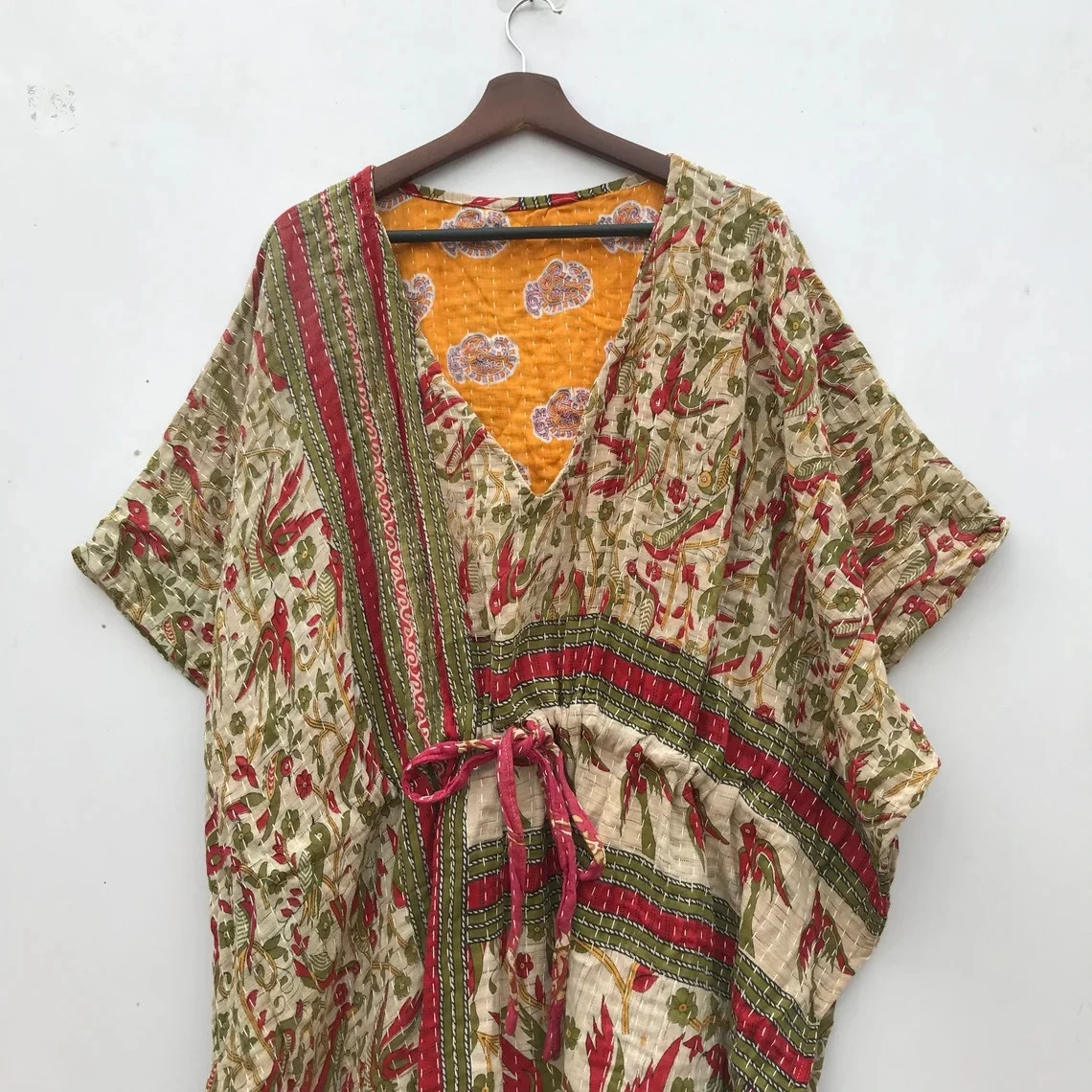 Новое поступление платье ручной работы kantha kaftan quilt этническое индийское для женщин