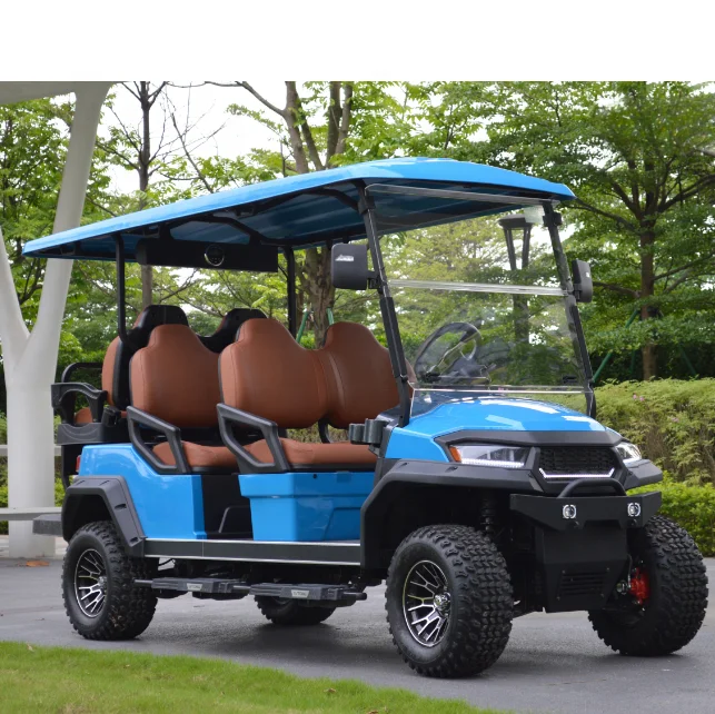 Factory Whole sale Price 4 6 seater Utility Golf Cart club car Royal Blue Black Silver Hunting Buggy