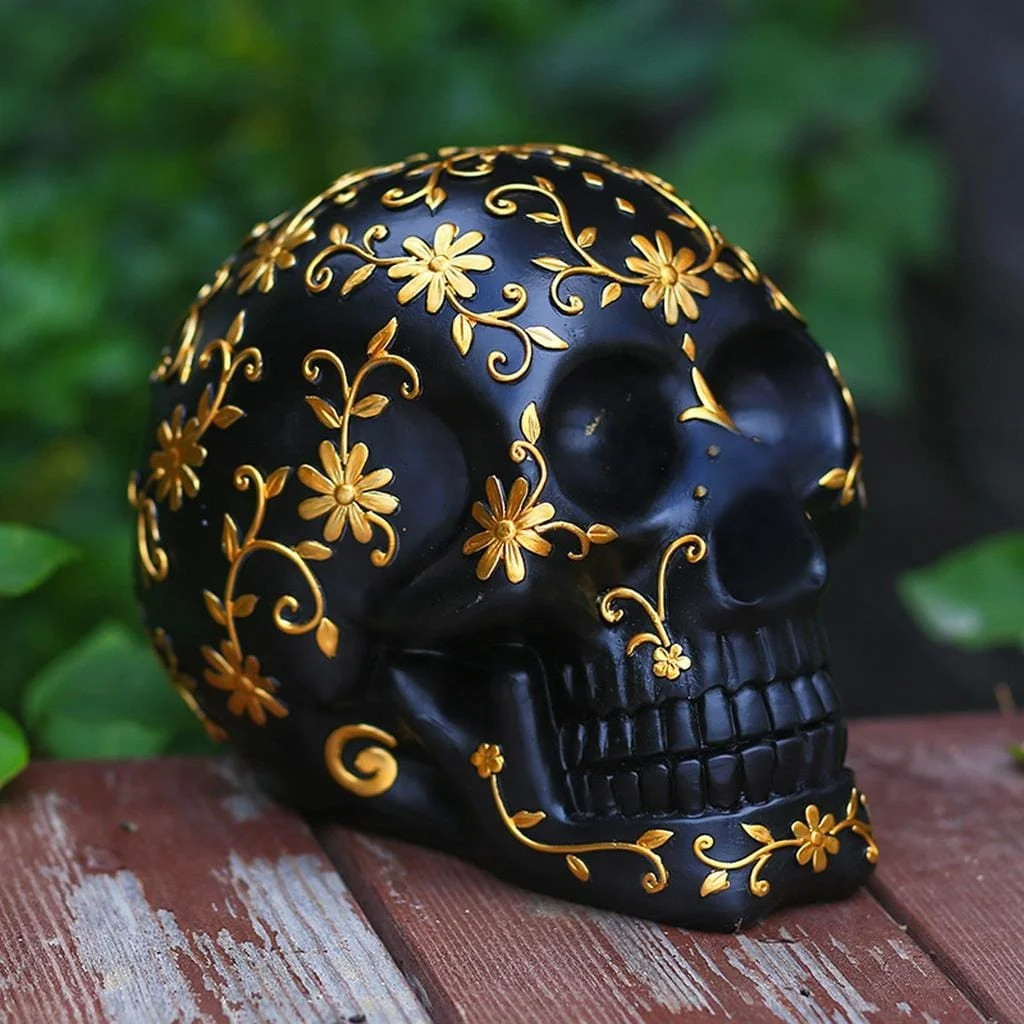 customized  handcrafted Eco friendly  resin human head  skull  sculpture  model  for home decor from India .