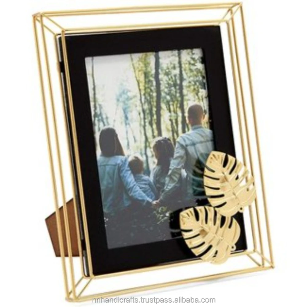Top Quality Metal Steel Iron Gold Plated Golden Rectangular Table Frames Poster Frames Image Frame For Girl Friend & Boy Friend
