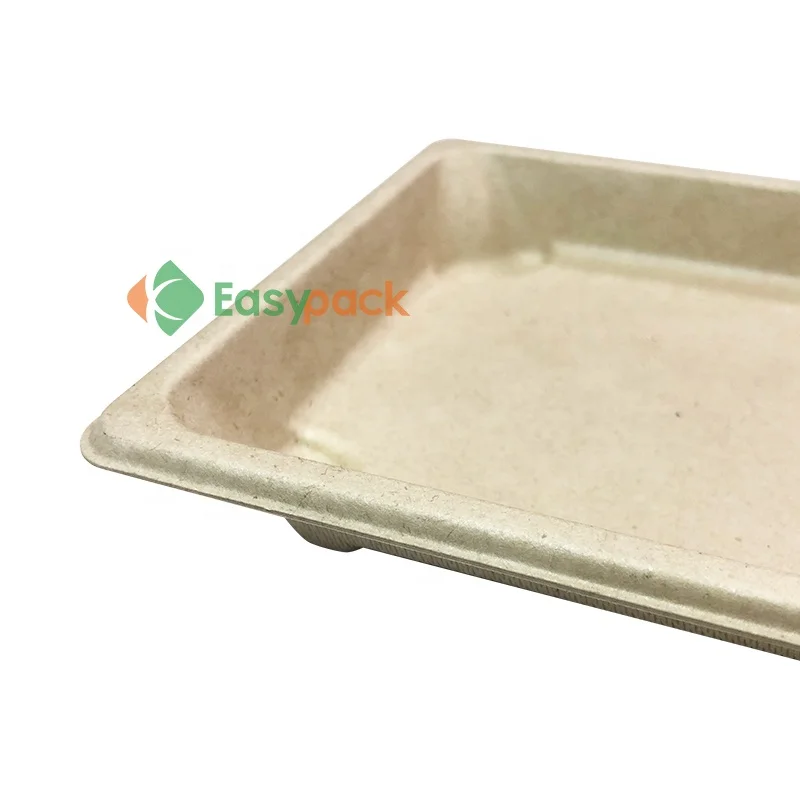Rectangular disposable takeout tray sushi box biodegradable food container