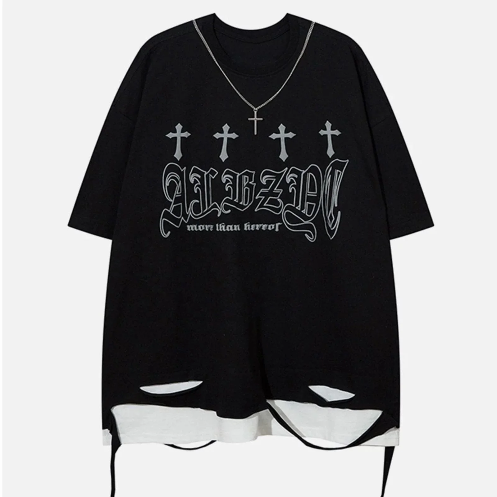 Custom Heavyweight Double Layer Boxy Floaty Oversized Fit Distressed Men Casual Streetwear Fashion Summer T-Shirt