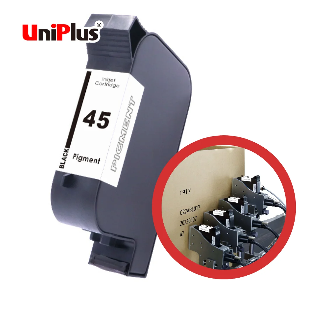 Uniplus Plastic Printing Refillable TIJ Empty Cartridge for HP 45 Industrial TIJ 2.5 Printer