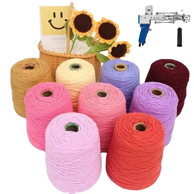 Hand knitting yarn Tufting Gun Carpet making high quality 5ply 550g tufting yarn for rugs wool