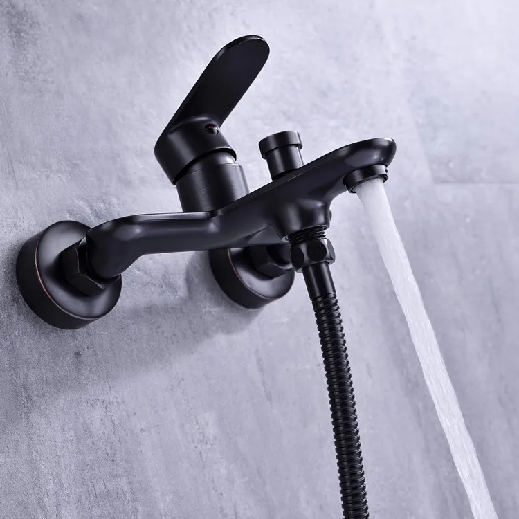 Sanitary Ware Rose Gold Single Lever Brass Bathtub Faucets Wall-mounted Shower Set Mixer For Bathroom