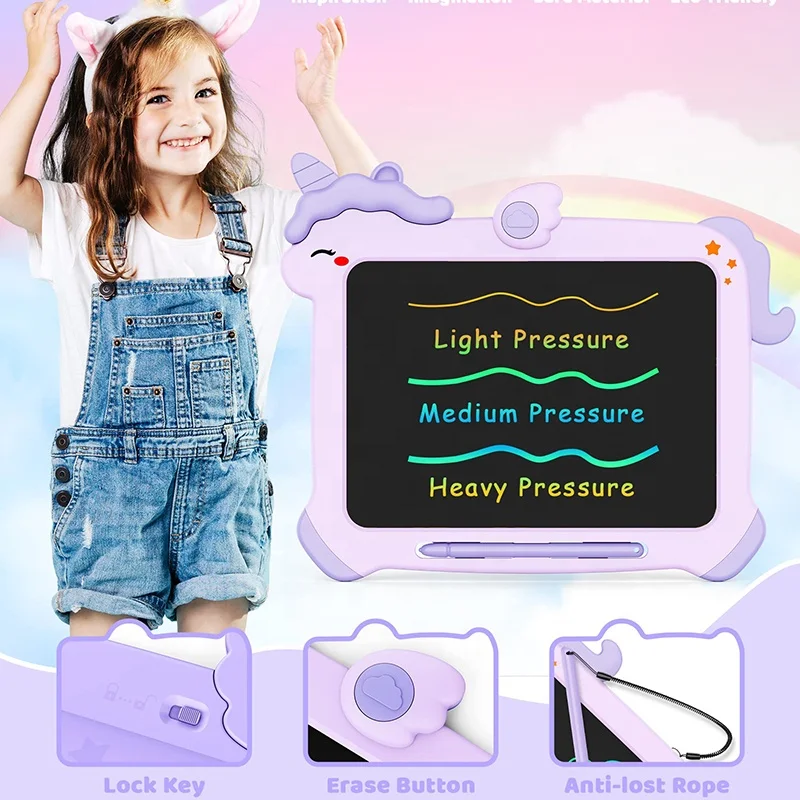 Unicorn Kids Products 8.5 10 inch Child Drawing Tablet Tools Cartoon LCD Writing Tablet Doodle Lcd Writing/Drawing Tablet