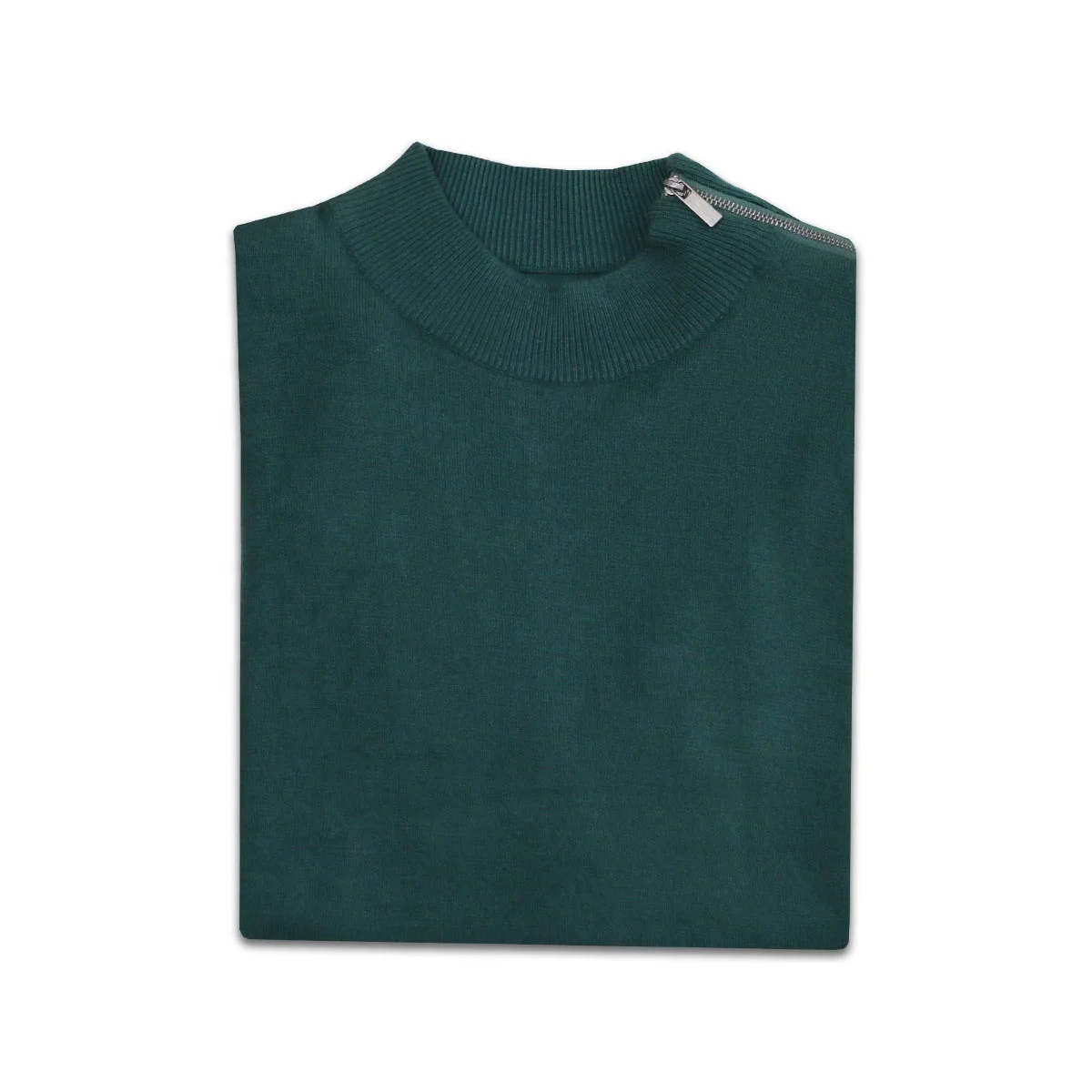 100% Cotton / Wool Sweater Cashmere Knit Custom Ladies Sweaters  Shoulder Zipper Turtleneck Women Sweater