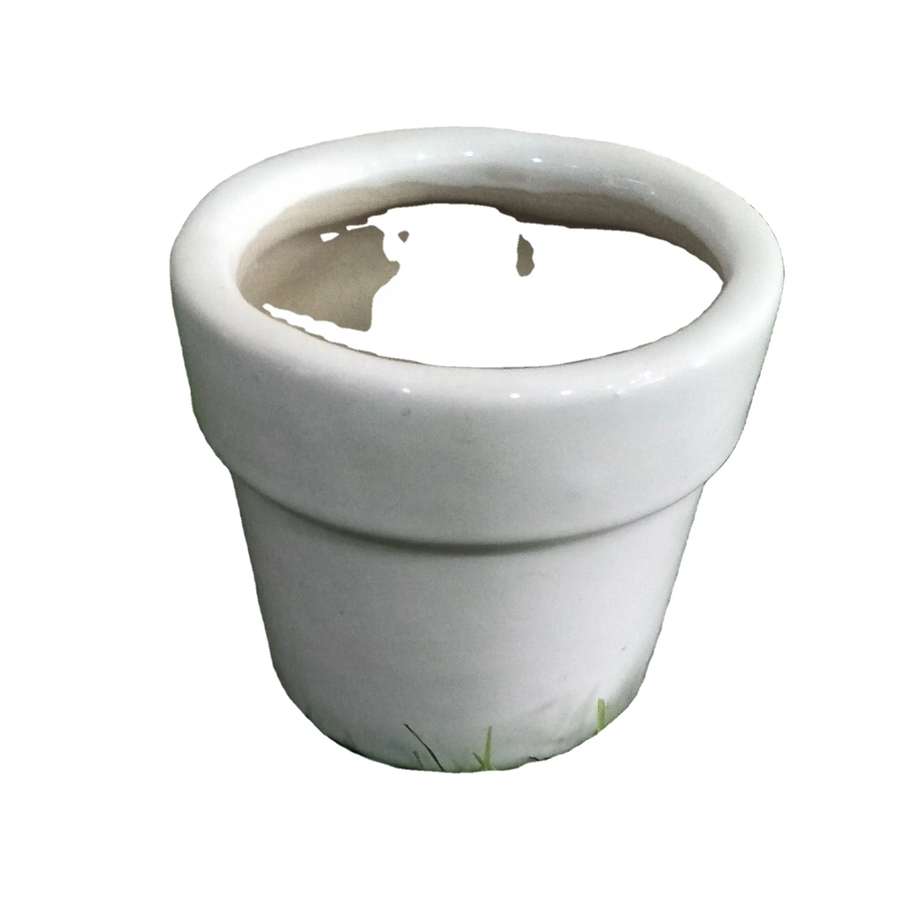 Ceramic mini planter pots for Cactus and succulents in white glaze and various colors used for indoor as well as outdoor