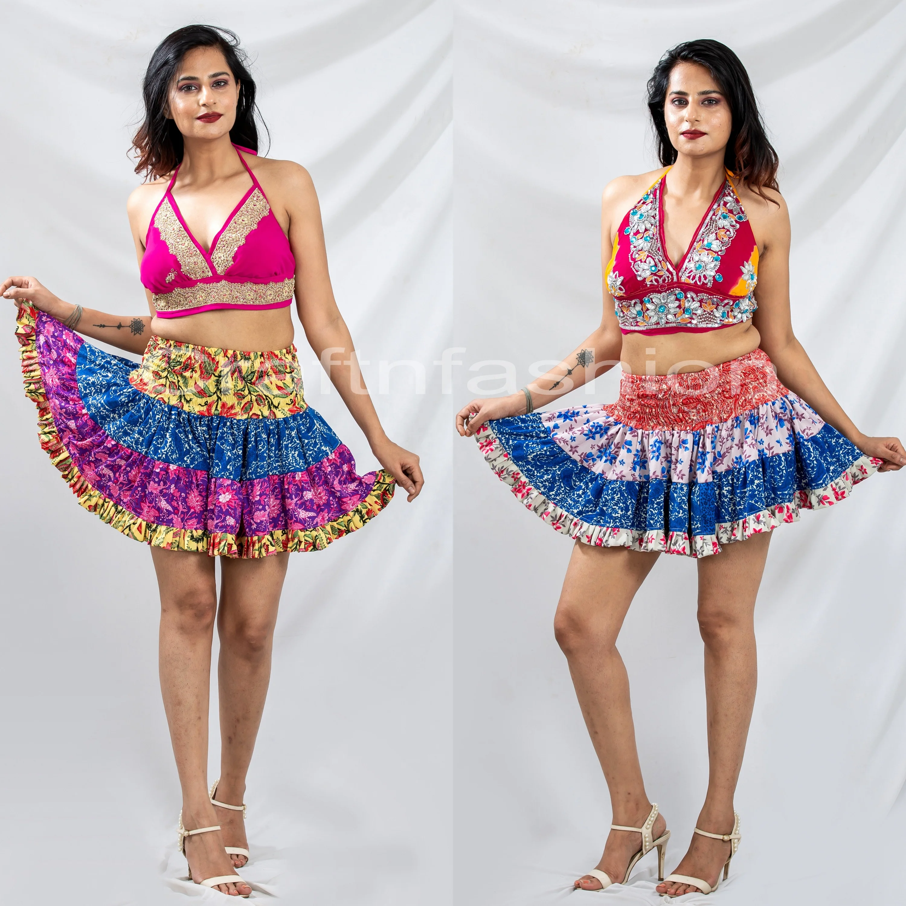2021 Summer fashion micro mini skirt - UK Fashion Skirt - Indian Vintage Sari mini skirt - Boho fashion