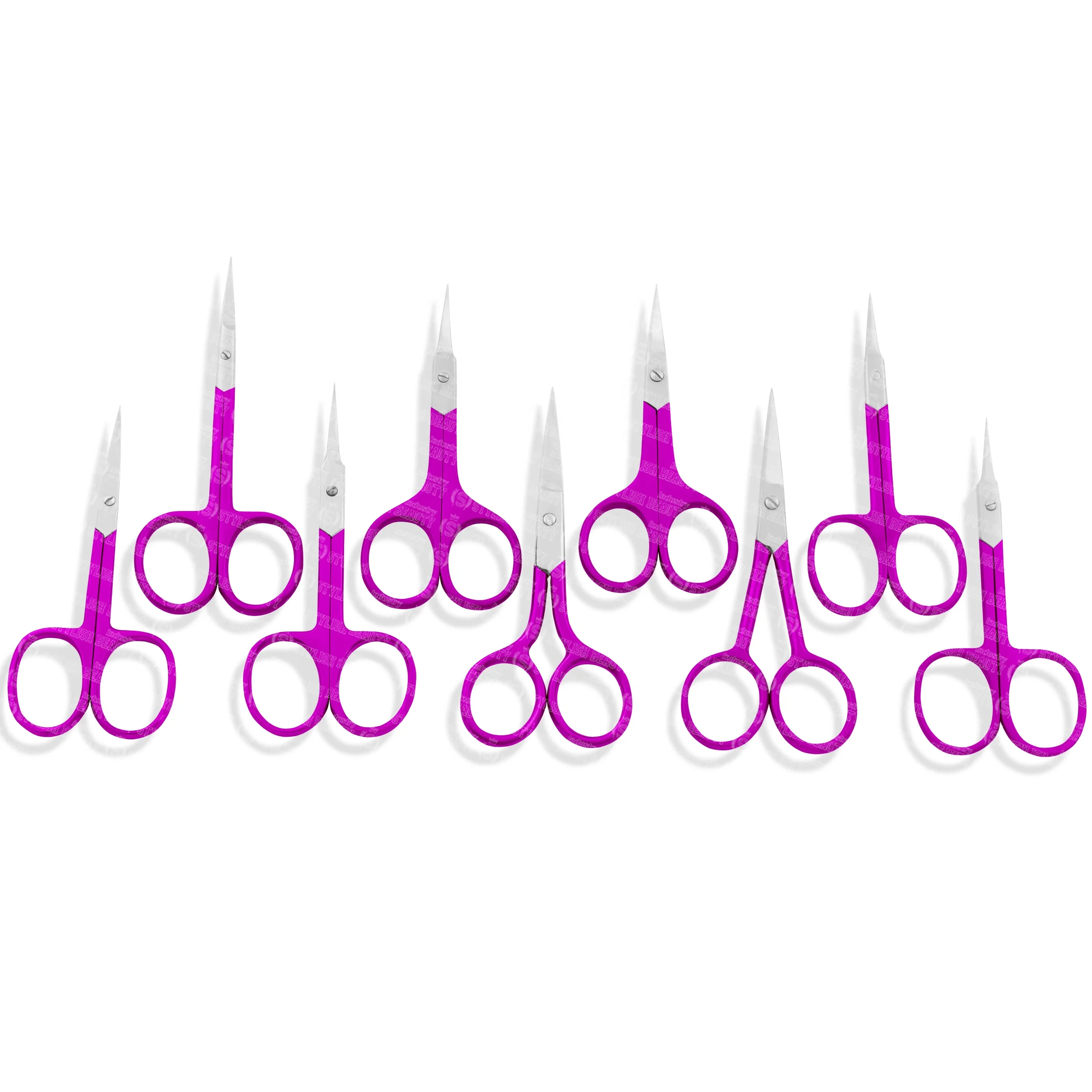 Stainless Steel Curved Sharp Black Private Label Eyebrow Scissors Fast shipment Custom Size 3.0mm Thickness Beauty
