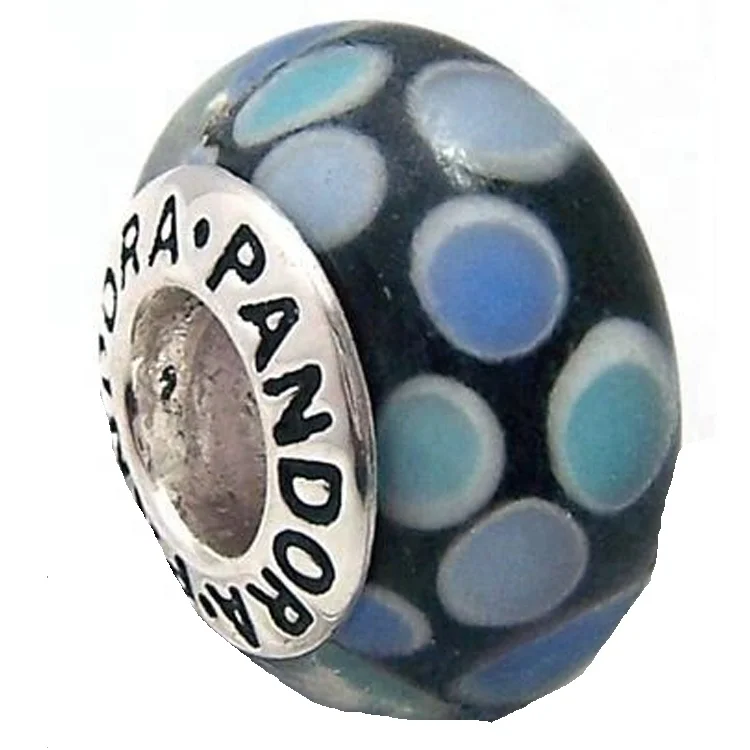 Подвеска из серебра 925 пробы Хрустальная лампворк и стекло голубой Zh123 Aigs AF Zh