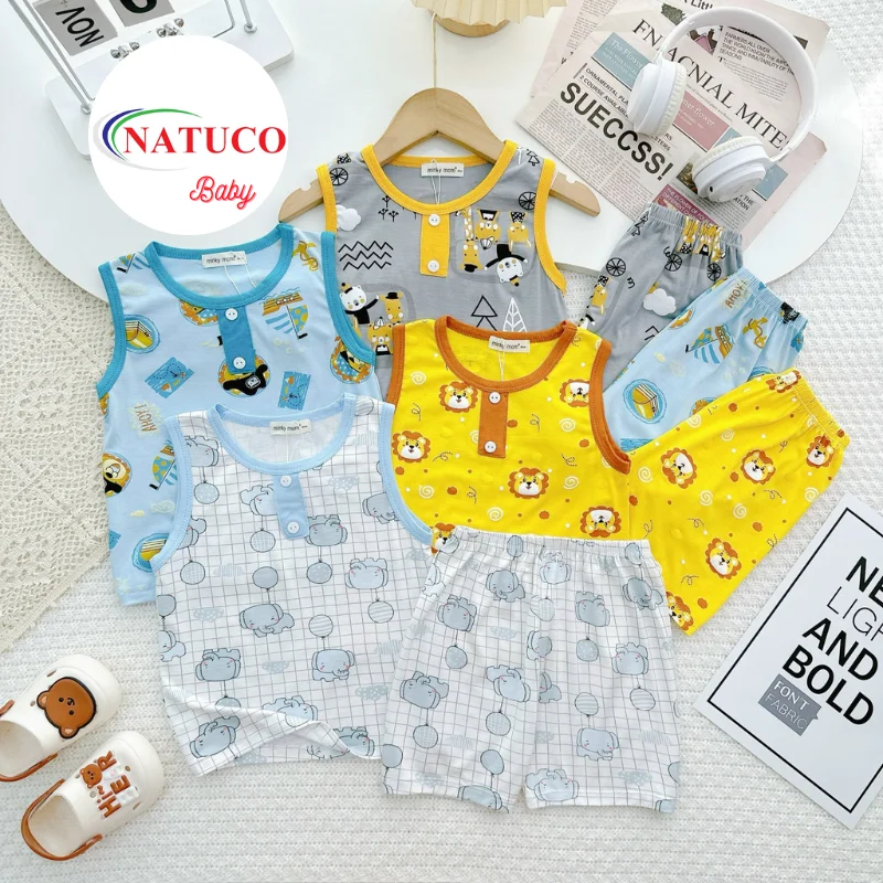 Newly Designed Solid Animal Printing Cotton Tank Tops for Age Group 0-8 Years Cool Kids Style from 8-27Kg for Baby Boys