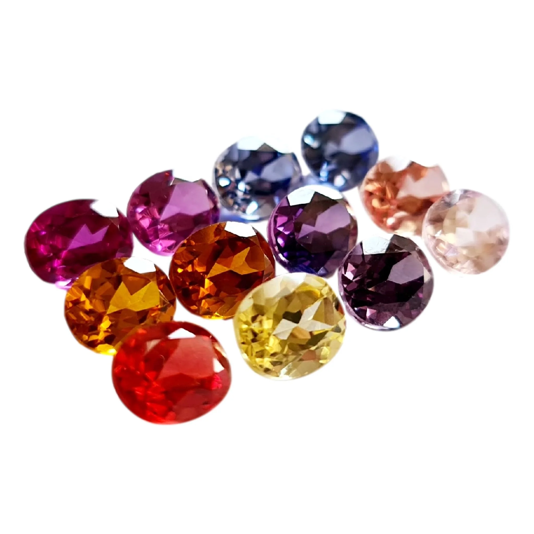 Created Multi Sapphire Gemstones Hand Cut in all calibrated sizes and shapes in all colors as per the image