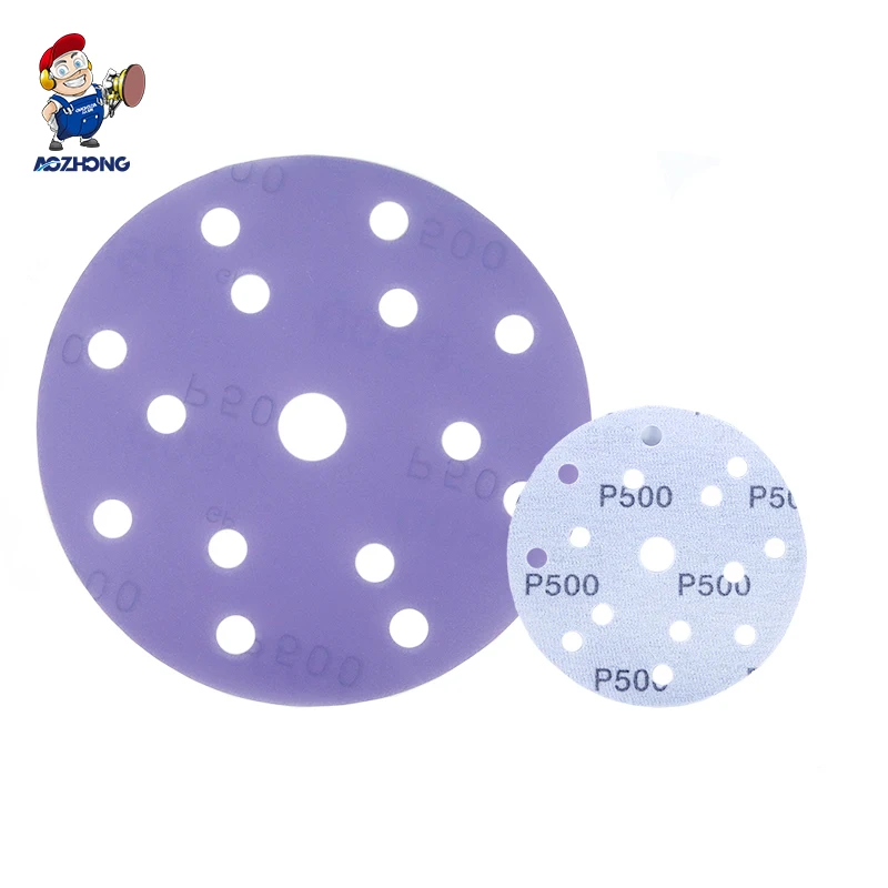 Sanding disc 5 inch 2000 grit 15 holes Porous Aluminum Oxide Sandpaper Discs for Painted Surfaces