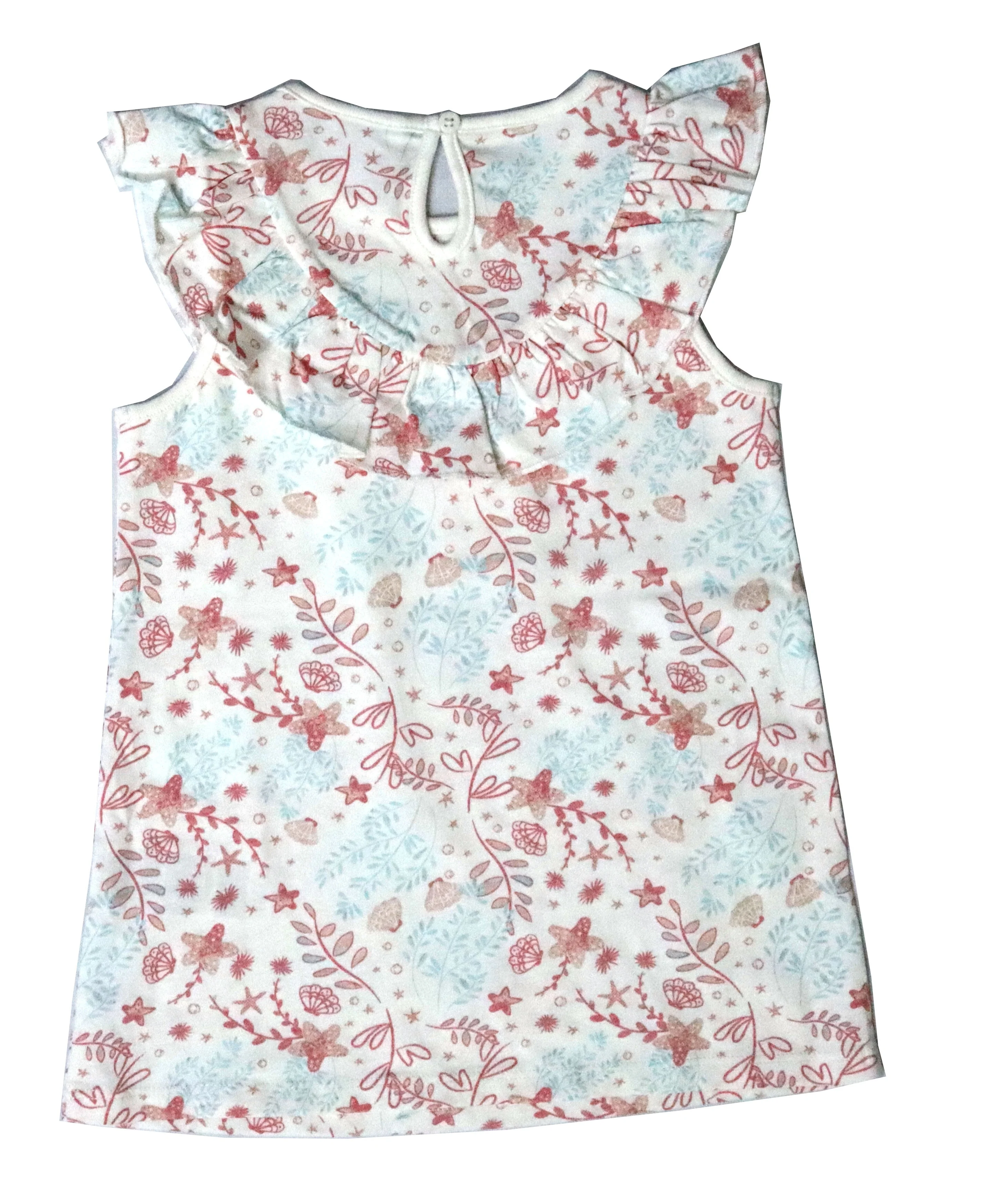 
Baby Girl Printed Ruffle Sleeve 100% Cotton T Shirts Tops Tee Clothes from Bangladesh 