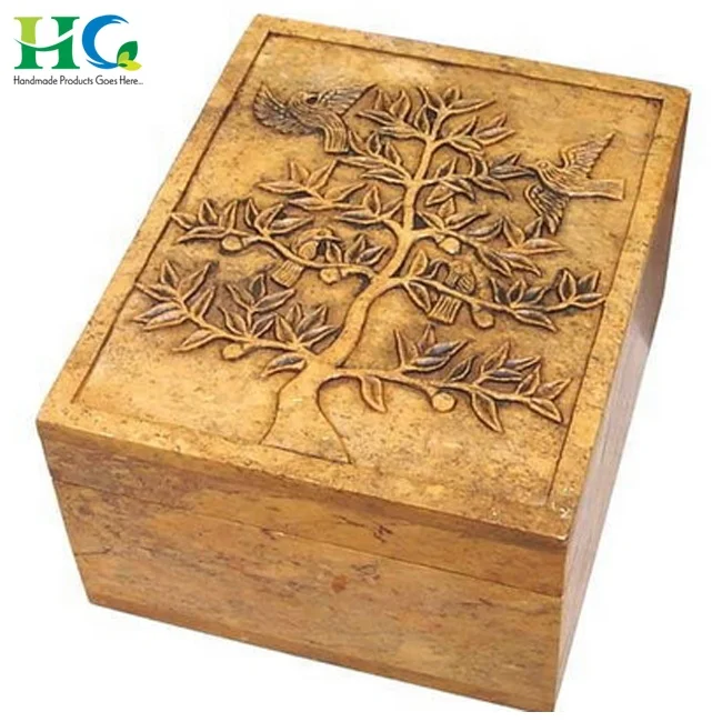 OHM design Wooden Box Decorative Gift/Wooden Dry Fruit Box with Hindu Ohm Design / Wooden Small Storage Box