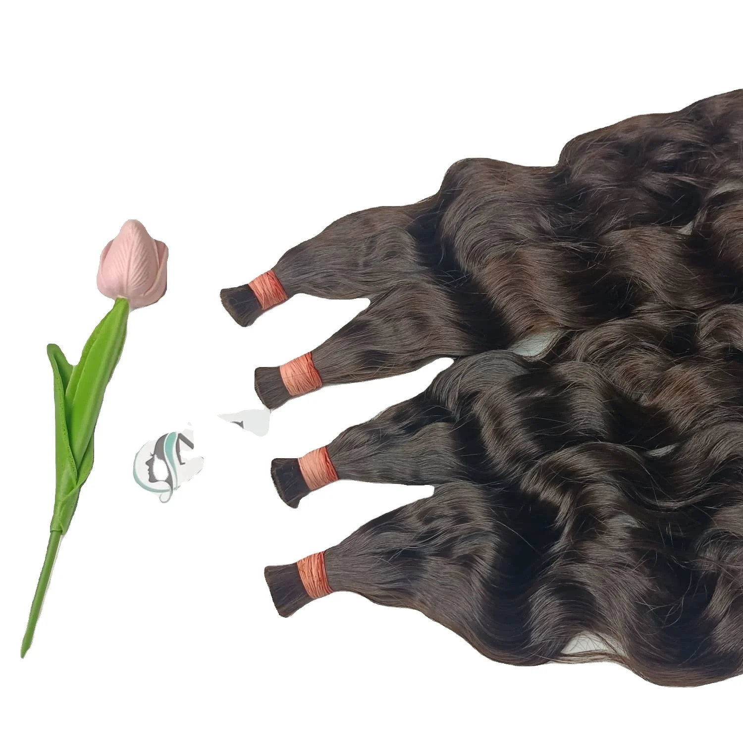 Wholesale Natural Wavy Bulk Hair Extensions Customized Color No Genius Weft From Vietnamese Virgin Hair