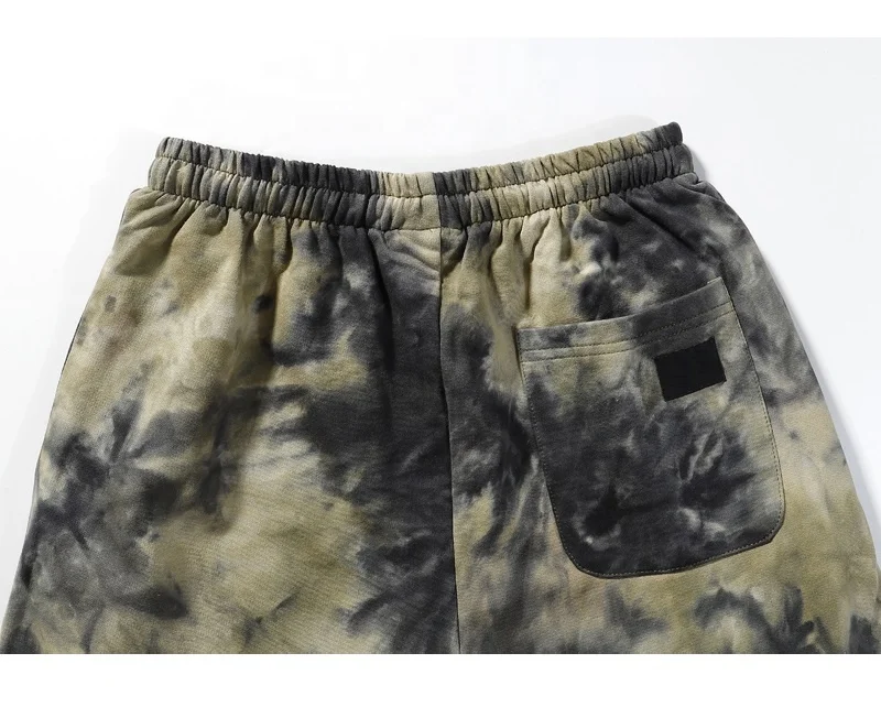 Модные мужские спортивные летние шорты из 100% органического хлопка окрашенные в завязку