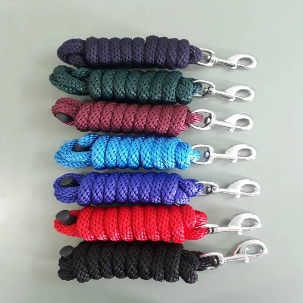 Horse Nylon Poly Lead Rope Solid Brass Snap Hook Premium quality lead  Equestrian Tack shop manufacturers Kanpur India