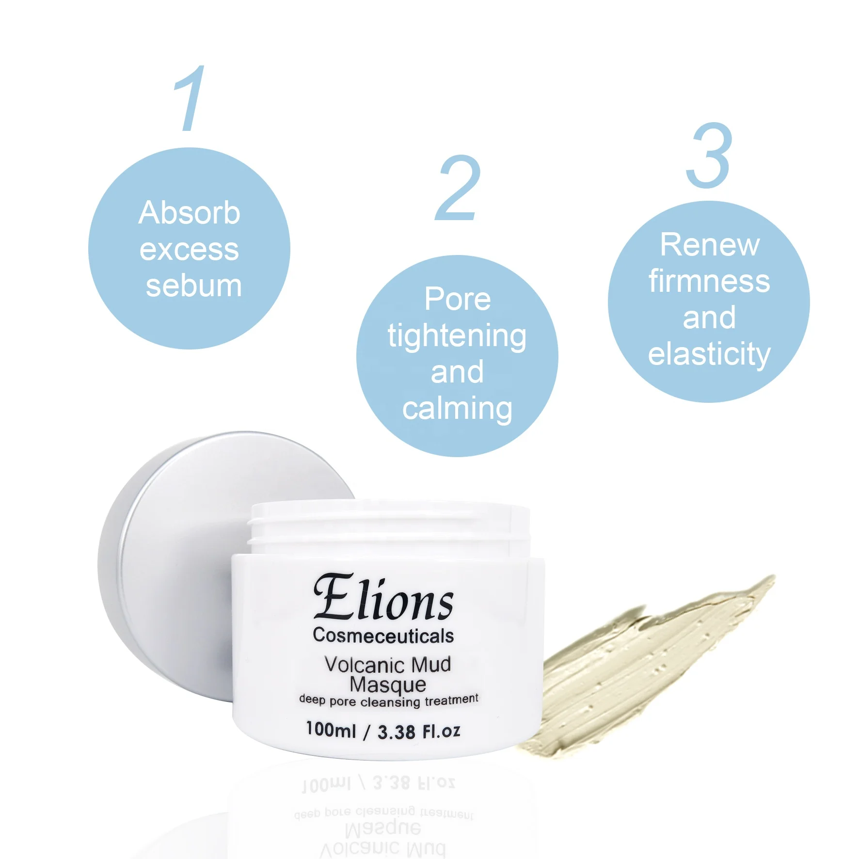 Deep Pore Purifying Facial Mask Dry Eucalyptus Oil Volcanic Clay Kaolin Mineral Herbal Formula Enhances Texture Face Nose Use