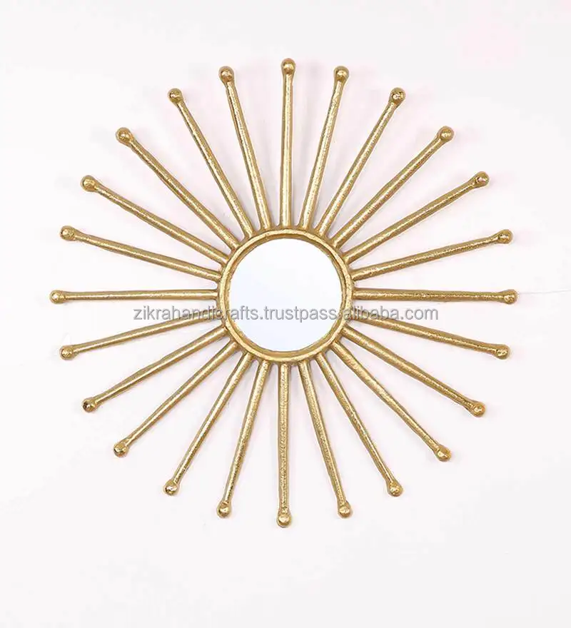 Современные Стильные Металлические настенные зеркала в золотистой тематике декор для гостиной Новые поступления круглые Декоративный Настенный