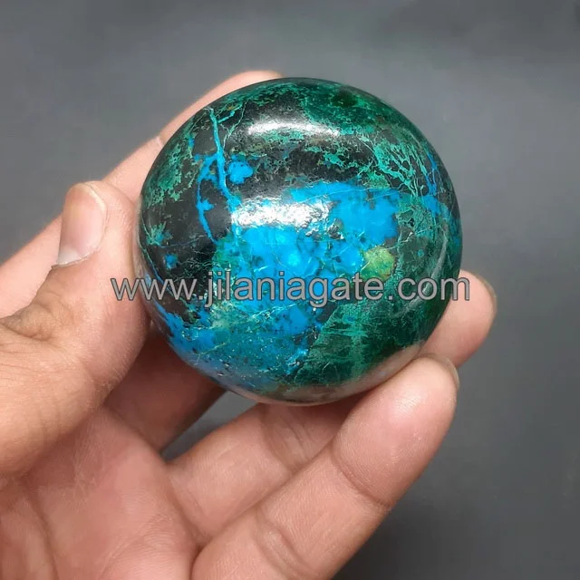 High Quality Polishing Chrysocolla Agate Sphere  | Beautiful Peruvian Crystal Stone Spheres  | By From Jilaniagate