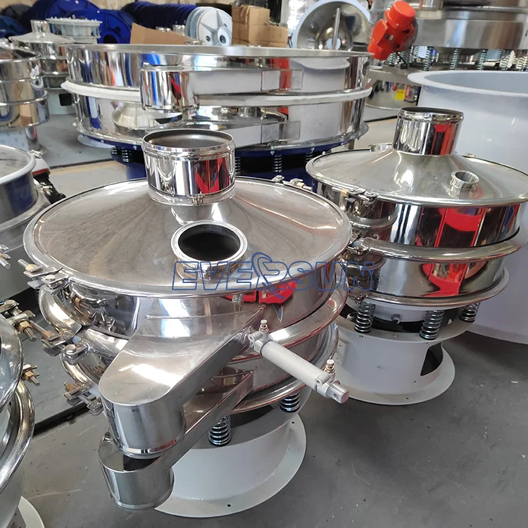 Powder dregs filtering and screening impurity removal multi-layer stainless steel rotary vibrating screen machine