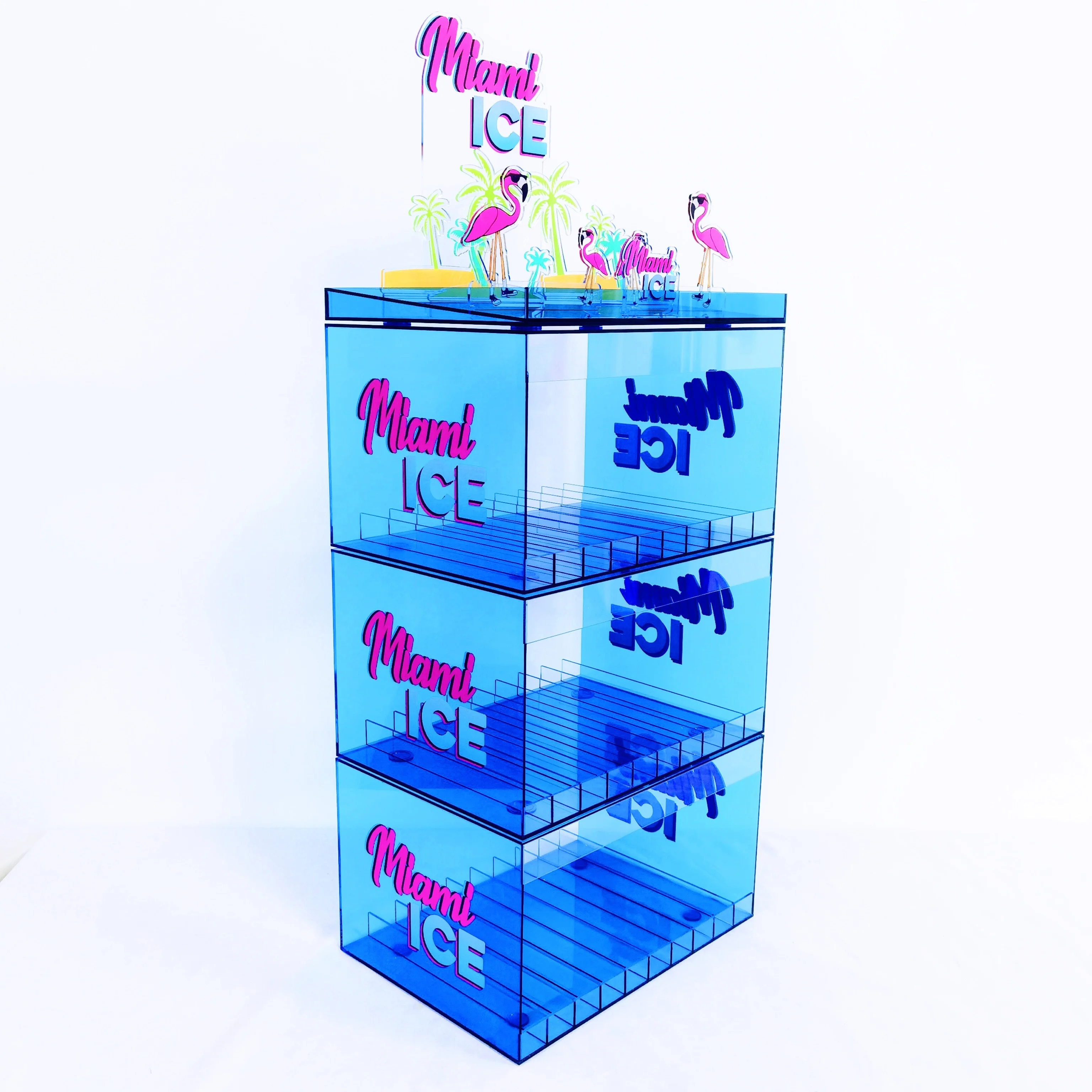 Acrylic juice Display Rack For Sale