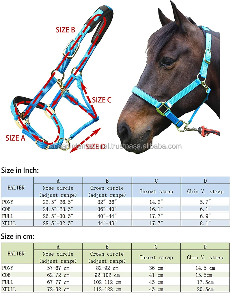 Horse headcollar halters horse nylon halters all customized sizes available in cheap price in India