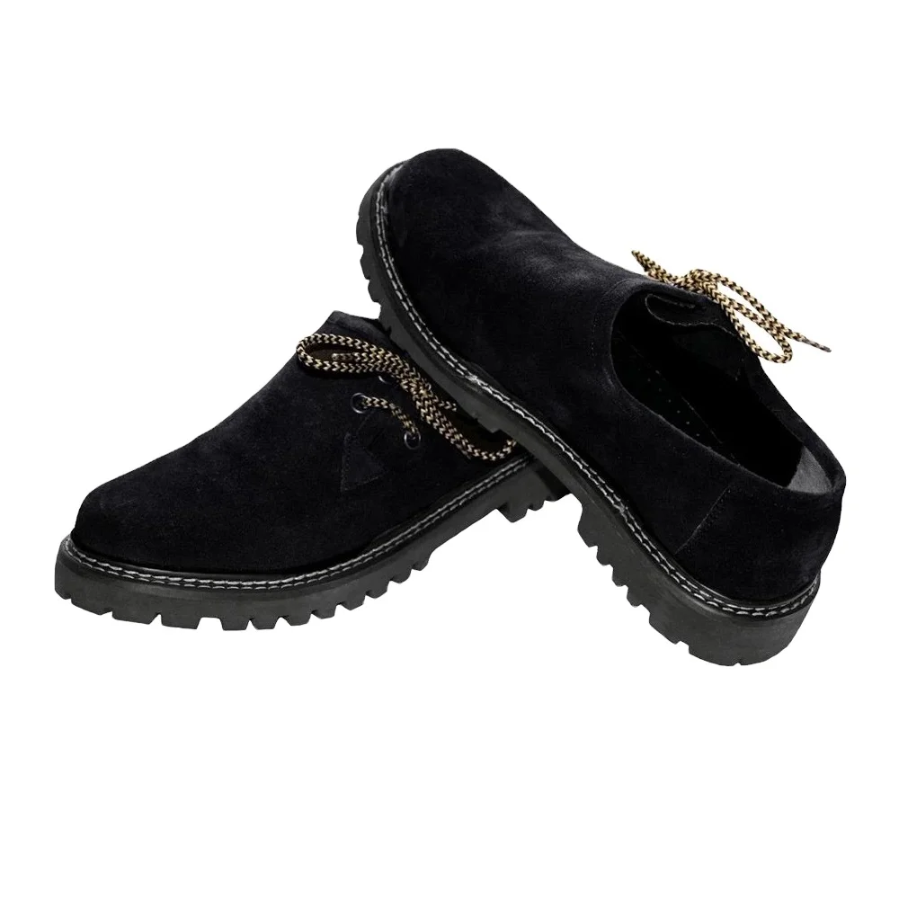 Top Quality Gents Brown Leather German Trachten Lederhosen Shoes Lace Up Hard Sole Mesh Bavarian Shoes