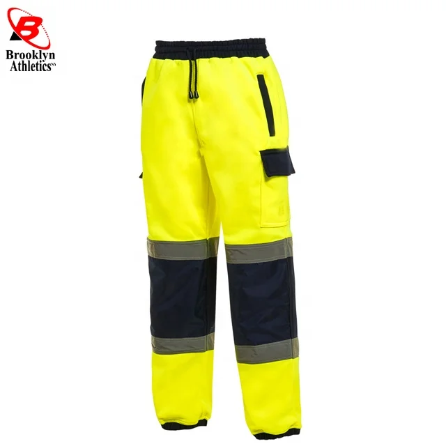 Hi Viz Combat Work Wear Jogging Bottoms Loose Long Sports Trouser Joggers S-3XL