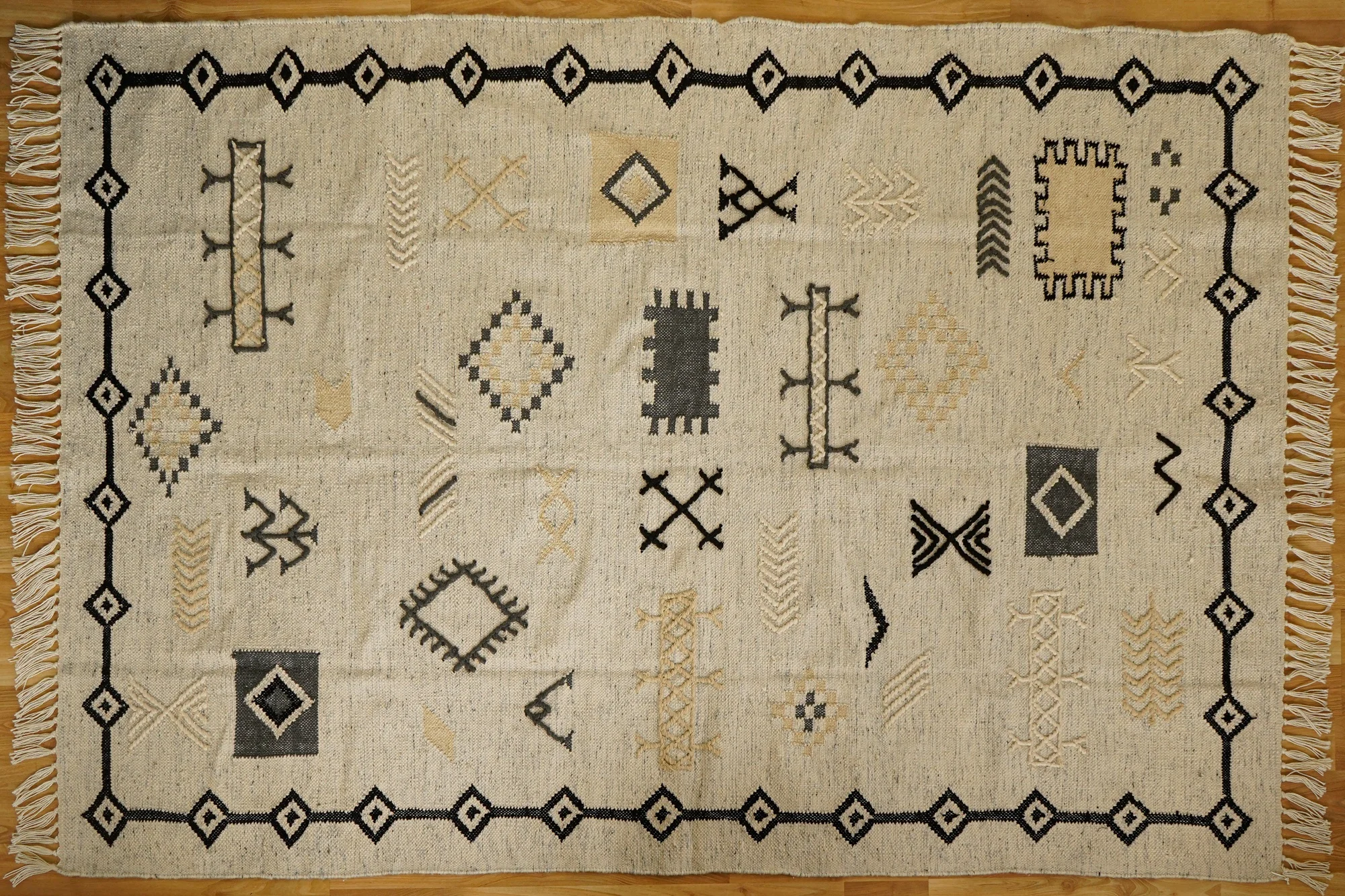 Hand made Dhurrie Vintage Indian Petyarn Rug Kilim Carpet Floor Mat Carpets Rugs Living Room