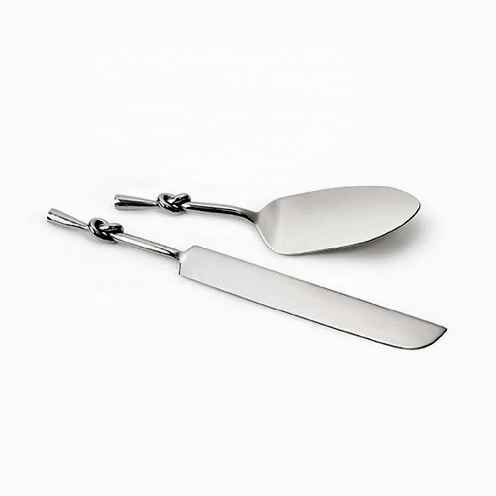 Bakeware Cake Server Set Stainless Steel Wedding Cake Cutter And Knife With Unique Ship Anchor End Design Handmade Long Handle