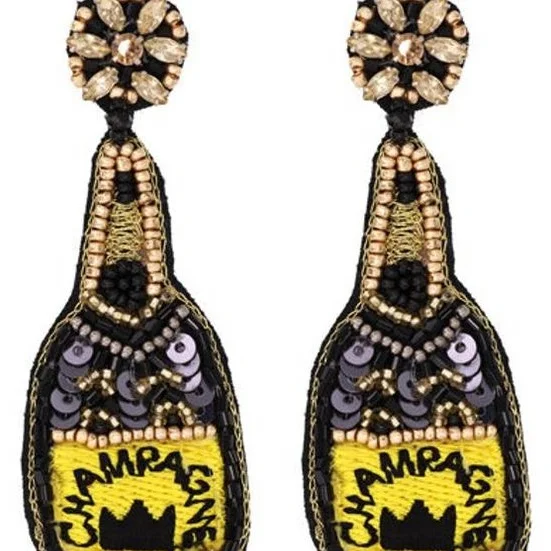 Seed Beaded Wine bottle Earrings